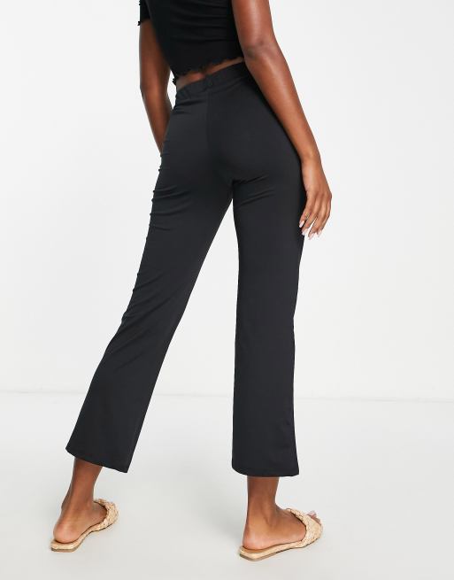 Miss Selfridge cropped flare trouser in black