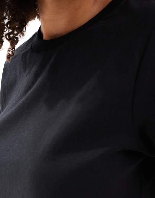 Pieces cropped t-shirt in black, 3 of 4