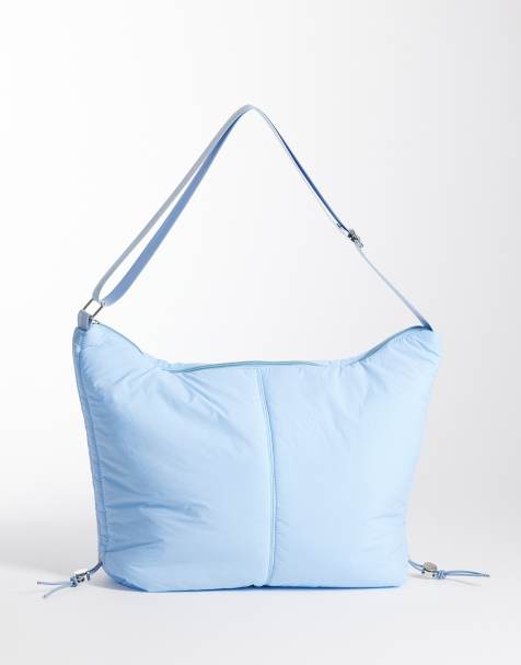 Pieces - Crossbody tas met rimpeleffect in poederblauw - view 1