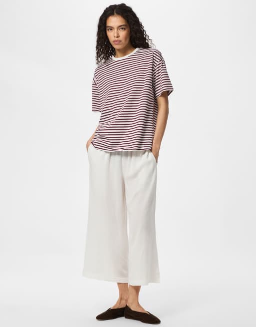 Pieces Culottes in bright white 2, 3 of 7