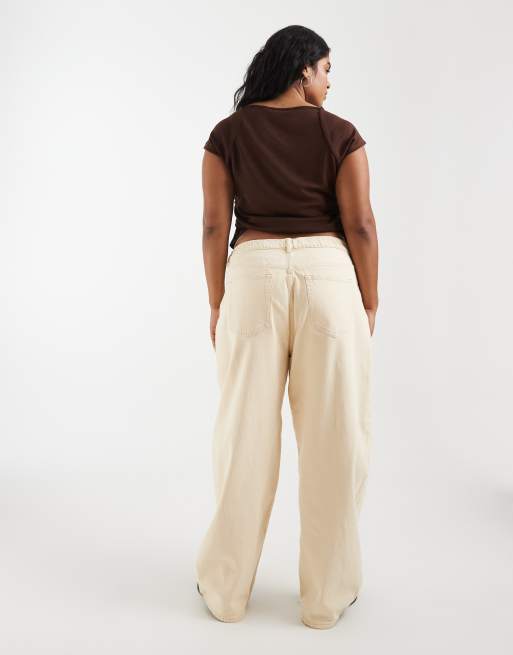 PIECES Curve – Barrel-Jeans in Wollweiß, 2 von 5