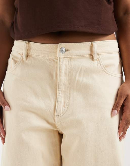PIECES Curve – Barrel-Jeans in Wollweiß, 4 von 5