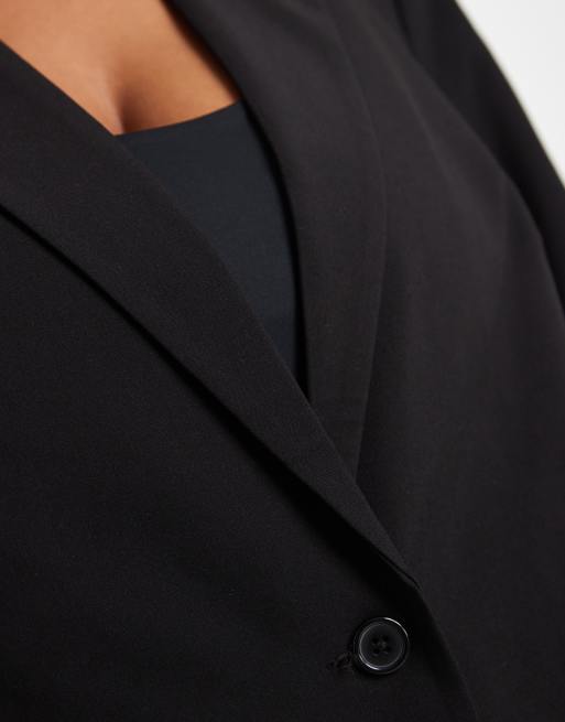 Pieces Curve blazer oversize ajusté coordonné en noir, 4 de 4
