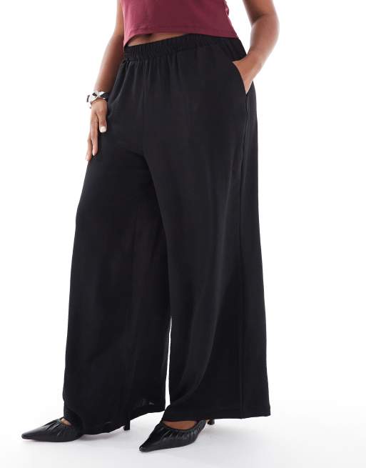 Pieces Curve - Broek van PU met elastische taille in zwart, 2 van 5