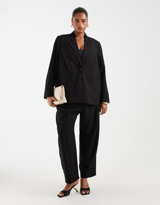 Pieces Curve - Coordinato sartoriale oversize nero