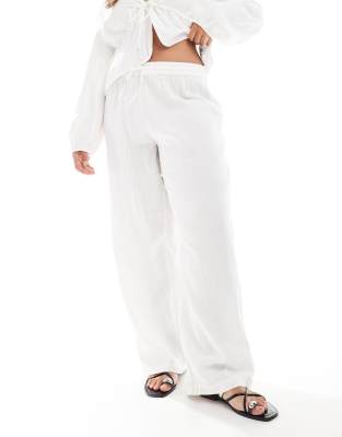 Pieces Plus Pieces Curve Crinkle Cotton Wide Leg Pants