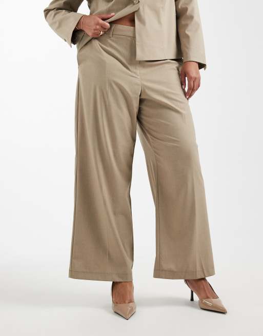 Pieces Curve – Elegante Hose in Beige mit weitem Bein, Kombiteil, 3 von 5