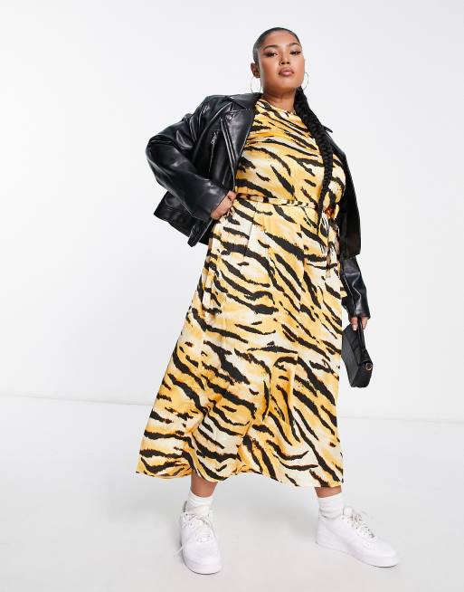 Tiger print shop maxi dress