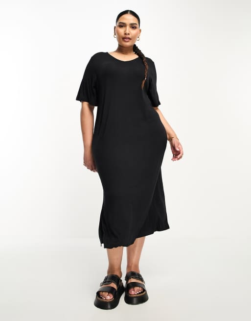 V neck t shirt maxi dress sale