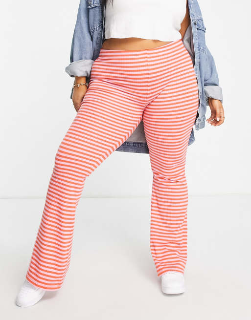 Red striped clearance flared trousers