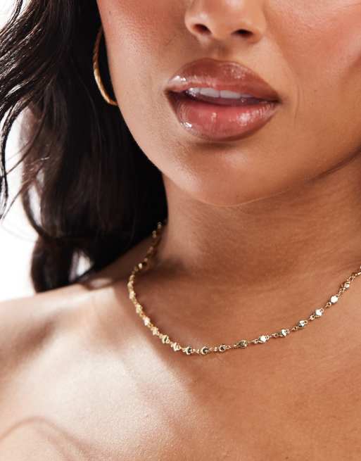 Pieces Curve – Guldfärgat halsband med hjärtan, 4 av 4