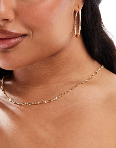 PIECES Curve - Guldfarvet halskæde med hjertedesign - view 1