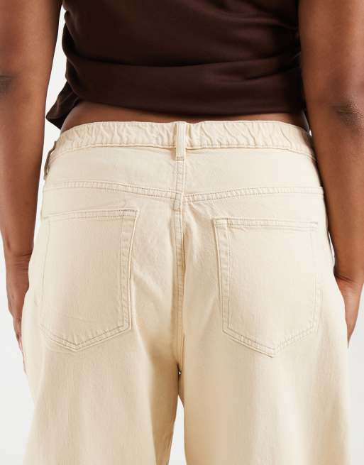 Pieces Curve - Jeans bombati bianco sporco, 5 di 5