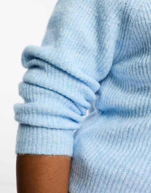 Pieces Curve knit sweater in baby blue