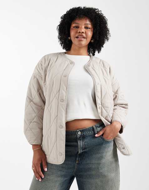 Pieces Curve – Leichte Steppjacke in Silbergrau - view 1