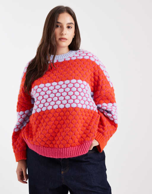 Pieces Curve - Maglione multicolore a pois
