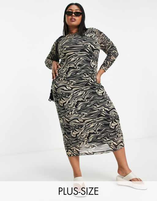 Plus size 2025 zebra print dress