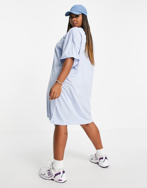 Pieces Curve – Niebieska t-shirtowa sukienka mini , 3 z 4