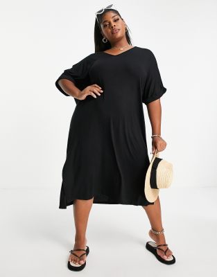 cotton vneck tshirt dress