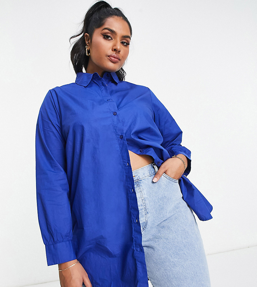 Shirts by Pieces Plus Love at first scroll Spread collar Button placket Long sleeves Oversized fit