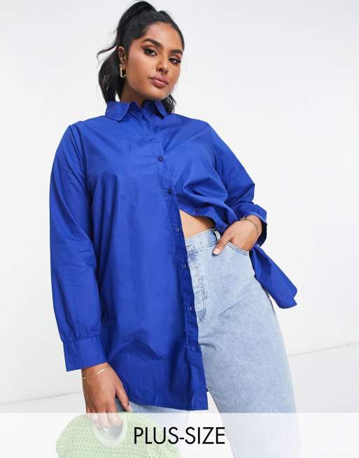 Plus Size Royal Blue Oversized T-Shirt