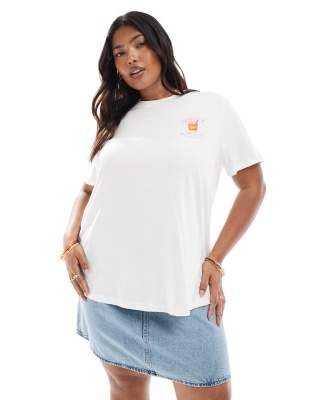 Pieces Plus Pieces Curve Oversized T-shirt With Spritz Cocktail Graphic