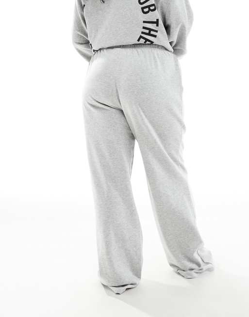 Pieces Curve - Pantalon de jogging ample d'ensemble à inscription The Casual Club - Gris, 4 de 5