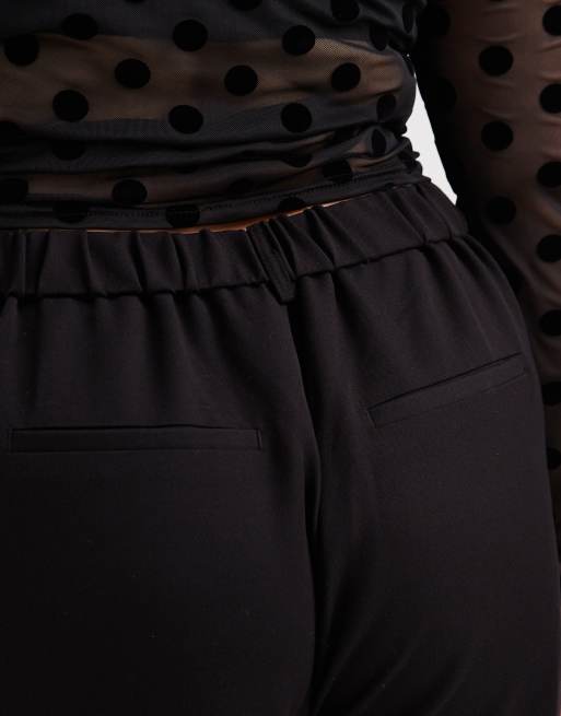 Pieces Curve - Pantaloni dad a fondo ampio neri con passanti per la cintura, 3 di 5