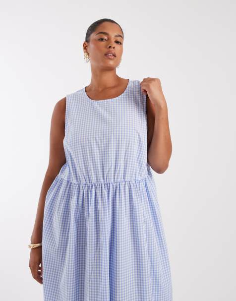 Pieces Curve - Robe babydoll longue sans manches à petites fleurs avec smocks - Jaune pastel - view 1