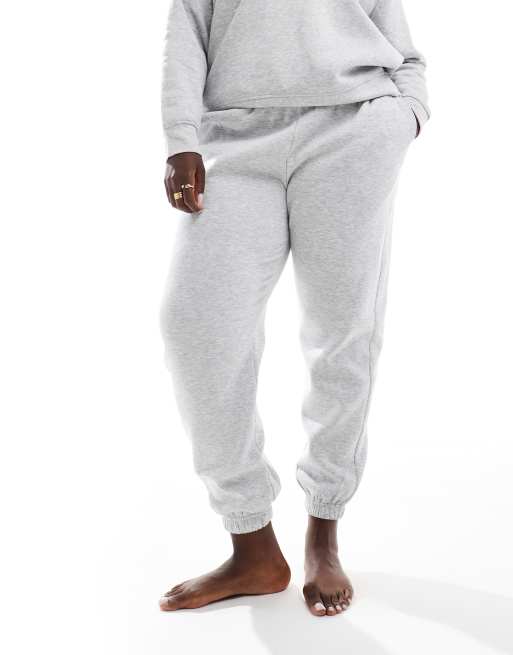 Pieces Curve sweatpants with tie waist in light heather gray - part of a set, 2 of 5