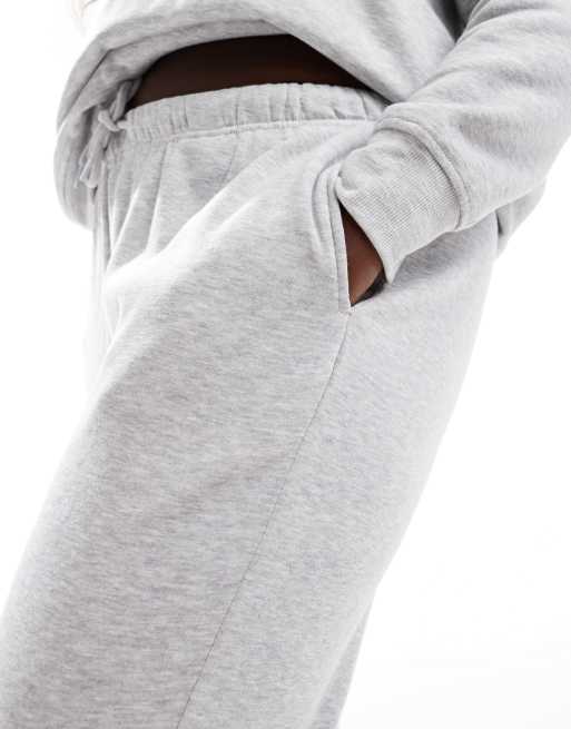 Pieces Curve sweatpants with tie waist in light heather gray - part of a set, 3 of 5
