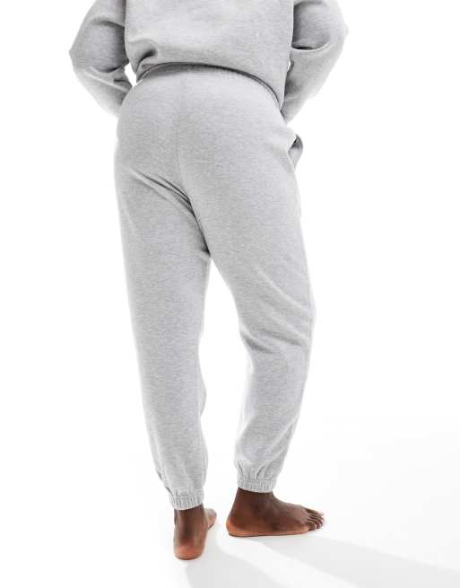 Pieces Curve sweatpants with tie waist in light heather gray - part of a set, 4 of 5