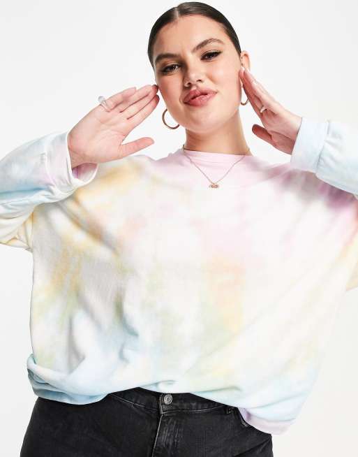 Pieces Curve sweatshirt pastel tie dye