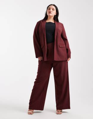 Pieces Plus Pieces Curve Tailored Blazer In Red
