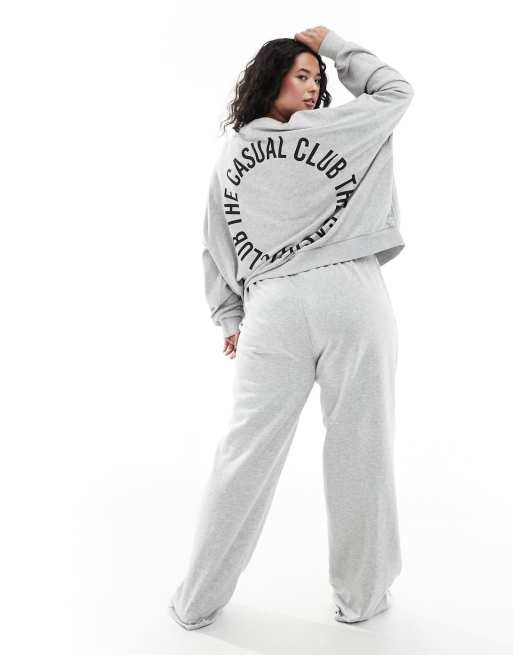 Sports Club Slogan Oversized Sweatshirt