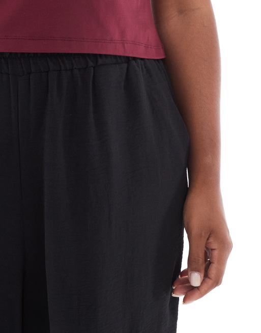 Pieces Curve trouser with elasticated waist in black, 5 of 5