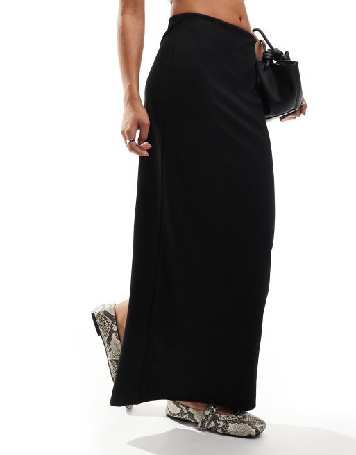 Pieces – Czarna, elastyczna spódnica kolumnowa maxi, 3 z 5