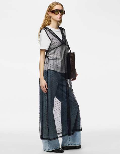 Pieces – Czarna sukienka maxi - view 1