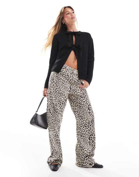 Pieces reversable tie front cardigan in black