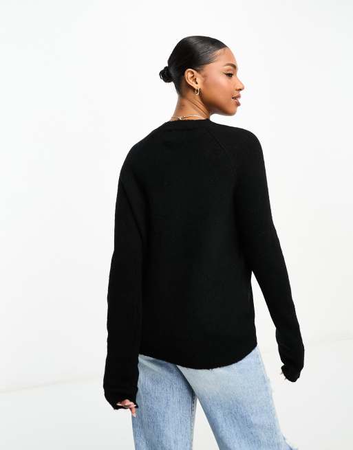 Pieces – Czarny sweter z golfem, 4 z 4