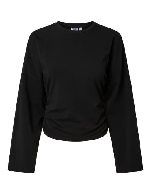 Pieces – Czarny top z długimi rękawami, 5 z 6