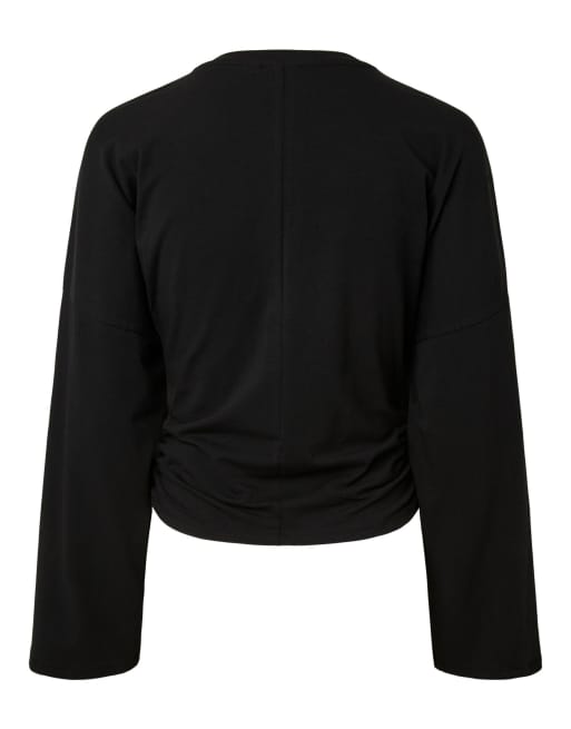 Pieces – Czarny top z długimi rękawami, 6 z 6