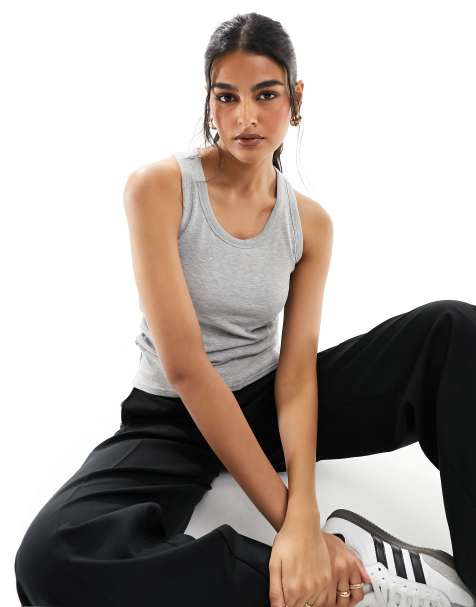Pieces - Débardeur avec soutien-gorge intégré - Gris clair - view 1