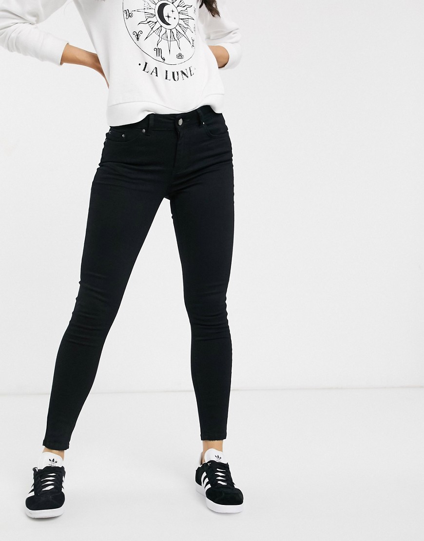Pieces Delly high waisted skinny jeans-Black