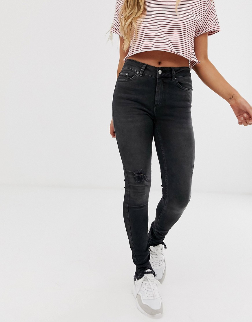 Pieces Delly - Stay Black - Enkellange Skinny jeans-Zwart