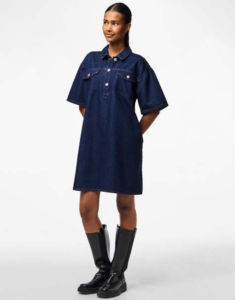 Pieces Denim dress in blue indigo - view 1