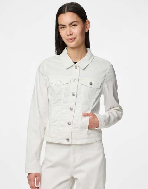Pieces Denim jacket in bright white - view 1