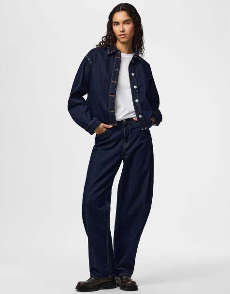 Pieces - Denim overhemd in donkerblauw - view 1