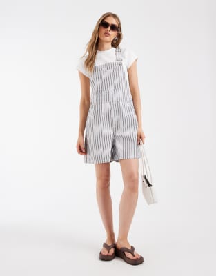 Pieces Denim Romper In Gray