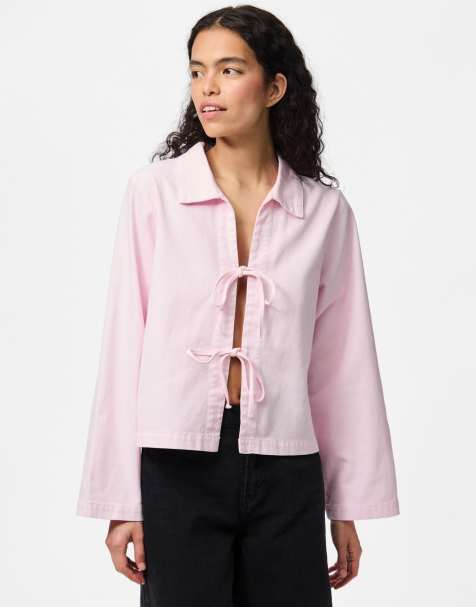 Pieces Denim shirt in pink-a-boo - view 1